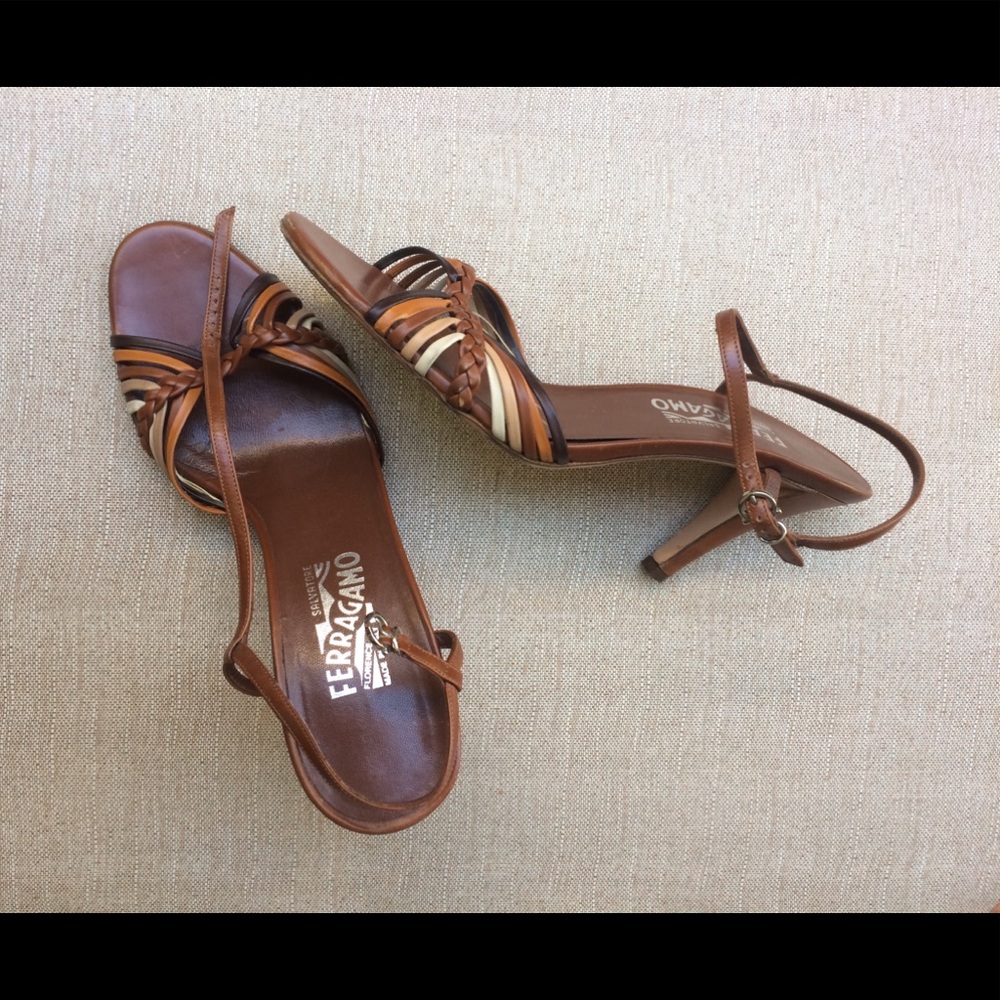 Salvatore Ferragamo strappy leather sandals heels